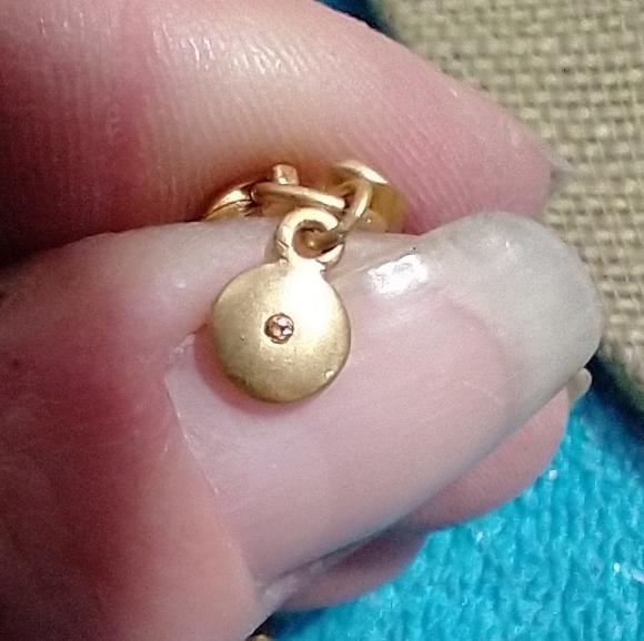 Goldtone Chain Necklace marked m with pink crystal vintage - Picture 5 of 6